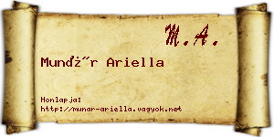 Munár Ariella névjegykártya